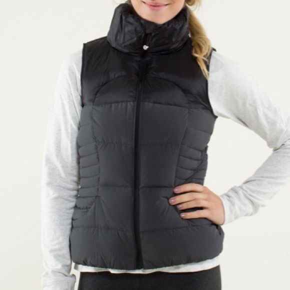 lululemon athletica Jackets & Blazers - NWOT Lululemon Black + Gray Fluffin' Awesome Vest | Size 4